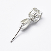 Anti-Tarnish Rhodium Plated 925 Sterling Silver Micro Pave Cubic Zirconia Pendant Bails STER-E053-24P-1