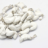 Moon Natural Howlite Pendants G-Q369-01-1