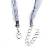 Waxed Cord and Organza Ribbon Necklace Making NCOR-T002-319-3