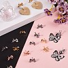 50Pcs 5 Colors Bowknot Brass Stud Earring Findings KK-SP0001-47-4