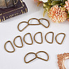 20Pcs Iron D Rings IFIN-SP0001-21B-AB-3