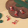 5Pcs Boot Baking Paint Glass Enamel  Beads LAMP-TADJ0001-08B-5