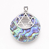 Natural Paua Shell Pendants KK-F751-G02-2