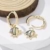 Brass Clear Cubic Zirconia Hoop Earrings EJEW-Q014-26G-5