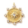 Eco-Friendly Brass Micro Pave Clear Cubic Zirconia Pendants ZIRC-C027-06G-01-RS-1