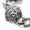 Retro Alloy Lion Link Chain Bracelets for Women Men BJEW-L684-006AS-2