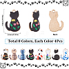 32Pcs 8 Colors Alloy Enamel Pendants ENAM-SC0006-04-2