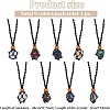 ANATTASOUL 9Pcs 9 Styles Natural Mixed Gemstone Teardrop Pendant Necklaces Set NJEW-AN0001-46-2