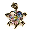 Alloy Rhinestone Lapel Pins for Backpack Clothes JEWB-P058-02A-AB-1