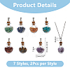 2 Sets Mixed Stone Chip Heart Glass Wishing Bottle Pendants FIND-DC0005-62-2