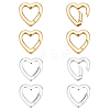 8Pcs 2 Colors Brass Spring Gate Rings KK-PH0013-93-6
