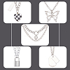 ANATTASOUL 18Pcs 18 Style Alloy Curb & Paperclip & Herringbone Chain Necklaces Set NJEW-AN0001-43-6