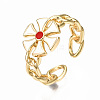 Brass Enamel Cuff Rings RJEW-N035-008-NF-5