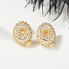 Brass Micro Pave Cubic Zirconia Stud Earrings EJEW-Z091-04G-Q-5