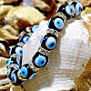 DELORIGIN 1 Strand Handmade Evil Eye Lampwork Beads Strands LAMP-DR0001-01A-6