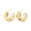 Cubic Zirconia C-shap Stud Earrings EJEW-P213-02G-02-1