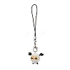 Sheep Glass Seed Beads Charms Mobile Straps HJEW-MZ00117-1