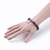 Natural Lava Rock Charm Bracelets BJEW-JB03403-01-3