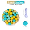 80Pcs 4 Style Round Silicone Focal Beads SIL-SZ0001-22K-2