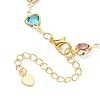 Brass Glass Link Chain Bracelets for Women BJEW-JB13563-4