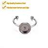 Tarnish Resistant 201 Stainless Steel Cuff Pad Ring Settings STAS-S080-042C-P-2