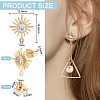 BENECREAT 10Pcs Brass Micro Clear Cubic Zirconia Sun Stud Earring Findings KK-BC0001-97-2