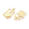 925 Sterling Silver Micro Pave Clear Cubic Zirconia Pendants STER-T008-53G-2