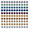 150Pcs 10 Colors Electroplated Natural Lava Rock Beads Strands G-PJ0001-03B-1
