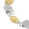 201 Stainless Steel Flat Round Link Chain Bracelets for Women Men BJEW-I316-02PG-2
