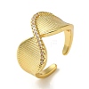 Rack Plating Real 18K Gold Plated Brass Micro Pave Cubic Zirconia Open Cuff Rings RJEW-M162-04G-01-1