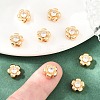 SHEGRACE Brass Micro Pave Clear Cubic Zirconia Beads XGRQ5K752-837G-4
