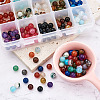 225Pcs 15 Style Natural Agate Round Beads G-TA0001-36-4