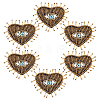 Heart with Evil Eye Cloth Patches LS-PATC-WH0007-02-1
