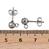 304 Stainless Steel Stud Earring Findings STAS-A119-06P-3