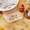 Beebeecraft 10Pcs 2 Colors Brass Pave Clear Cubic Zirconia Charms KK-BBC0003-80-7