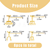 8Pcs 8 Styles Tibetan Style Alloy Lobster Claw Claps AJEW-DC0001-25-2
