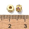 Rack Plating Brass Micro Pave Clear Cubic Zirconia Beads KK-U014-08G-2