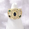 Brass Micro Pave Cubic Zirconia Adjustable Cuff Rings for Women RJEW-C129-10G-2