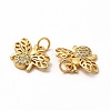 Rack Plating Brass Micro Pave Cubic Zirconia Pendants ZIRC-K089-01G-3