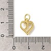 Brass Micro Pave Clear Cubic Zirconia Pendants KK-M297-13G-3