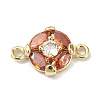Brass Pave Cubic Zirconia Connector Charms KK-B072-04G-2