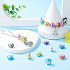 50Pcs 10 Colors Opaque Resin Rondelle European Beads RESI-TA0005-47-8