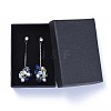 Chip Natural & Synthetic Mixed Stone Dangle Stud Earrings EJEW-JE03227-4
