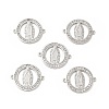 Brass Micro Pave Clear Cubic Zirconia Connector Charms KK-E068-VB353-1