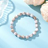 Sea Shell & Synthetic Turquoise Assembled Beads Stretch Bracelets for Men Women BJEW-JB12125-02-1