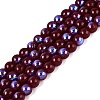 Electroplate Opaque Glass Beads Strands EGLA-Q132-6MM-01C-08-1