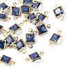 SHEGRACE Brass Pave Cubic Zirconia Square Connector Charms XGRQ2O860-440C-G-1