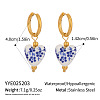 Stainless Steel Ceramic Hoop Earrings AZ9482-5-1