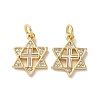 Brass Micro Pave Cubic Zirconia Pendants KK-B083-25C-G-1