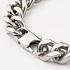 Non-Tarnish 201 Stainless Steel Curb Chain Bracelet Hand Polished for Men Women BJEW-H550-06A-P-3